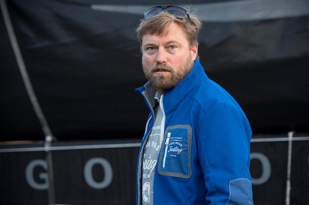 IMOCA Hugo Boss, co-skipper Alex Thomson (GBR) leaving docks during the Transat Jacques Vabre start on october 25, 2015 in Le Havre, France - Photo Vincent Curutchet / DPPI © Vincent Curutchet/DPPI